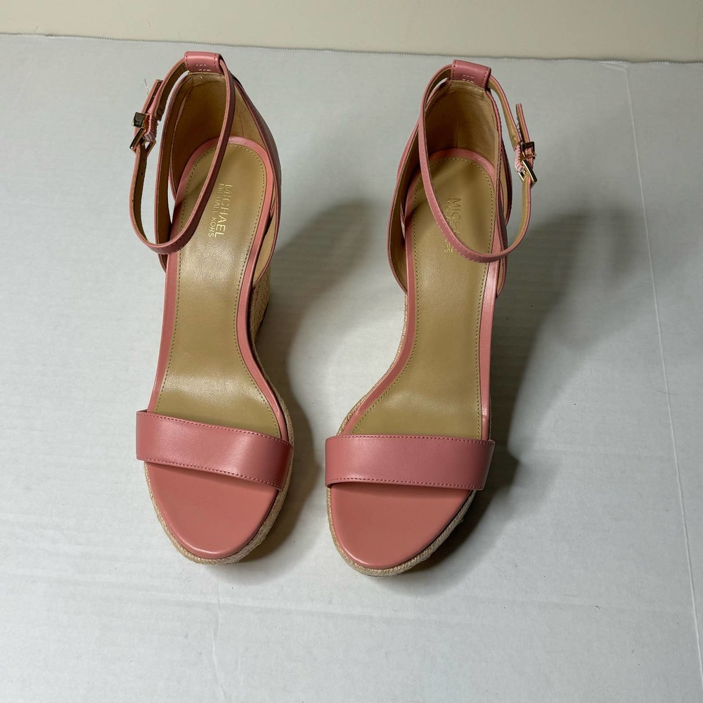 Michael Kors Pink Kimberly Leather Wedge NEW Size 10M - Picture 3 of 9